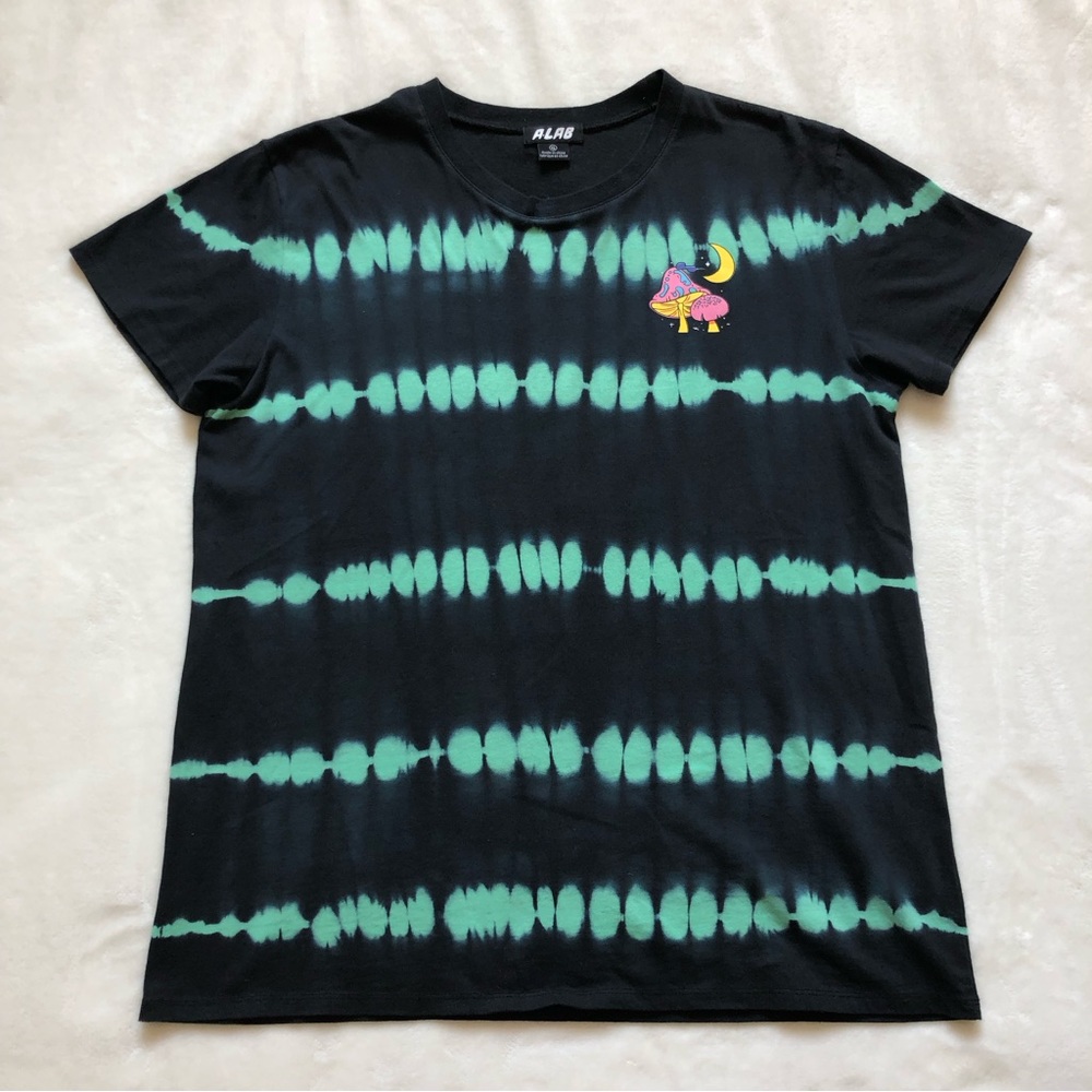 Oversized tie dye skater tee shirt black and teal